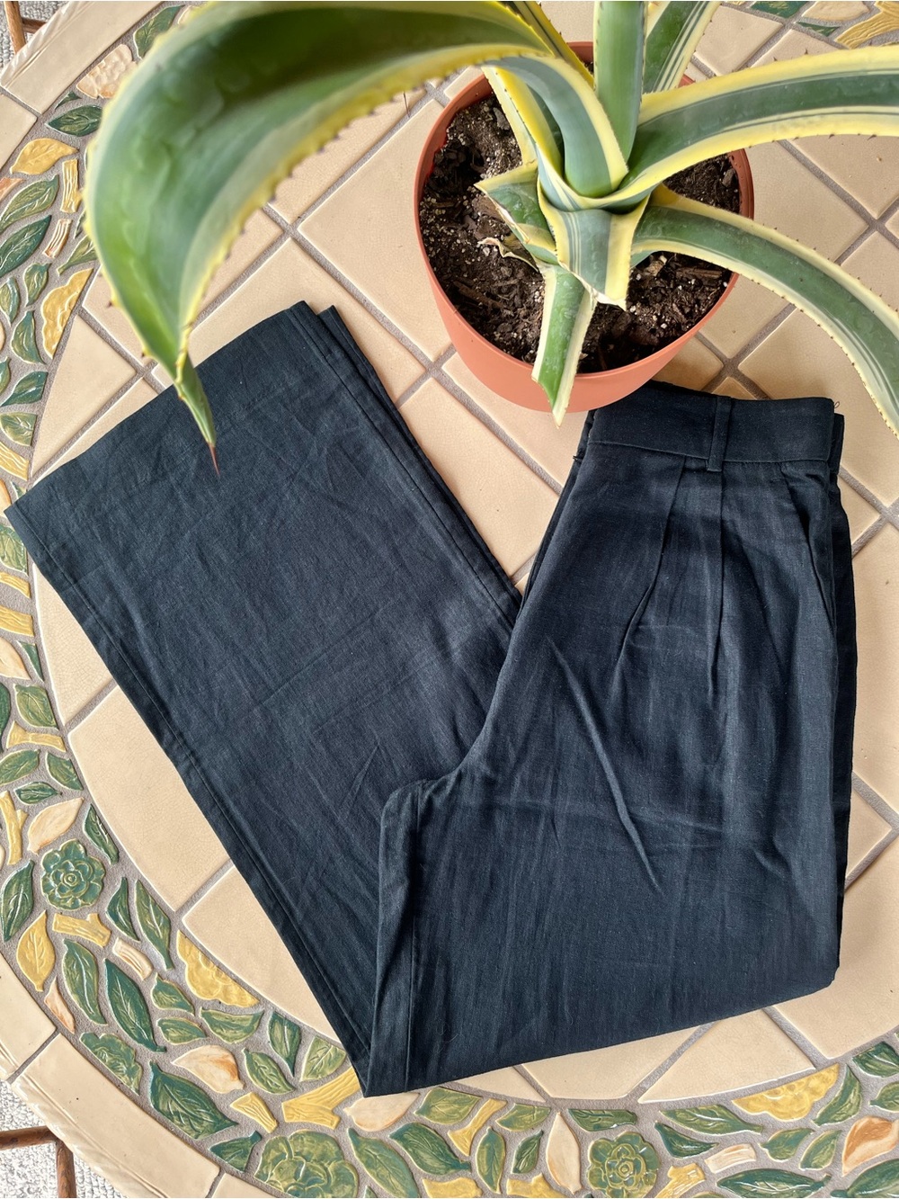 NWOT Abercrombie High Waisted Linen-Blend Trousers
